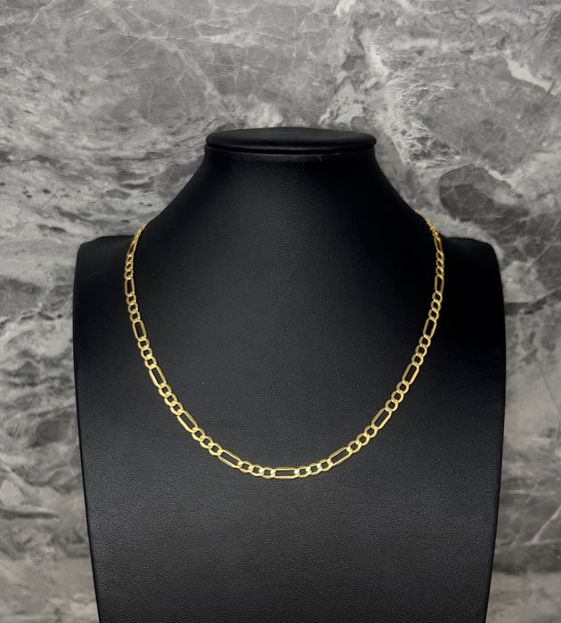 14k Gold Solid Figaro Chain 4mm