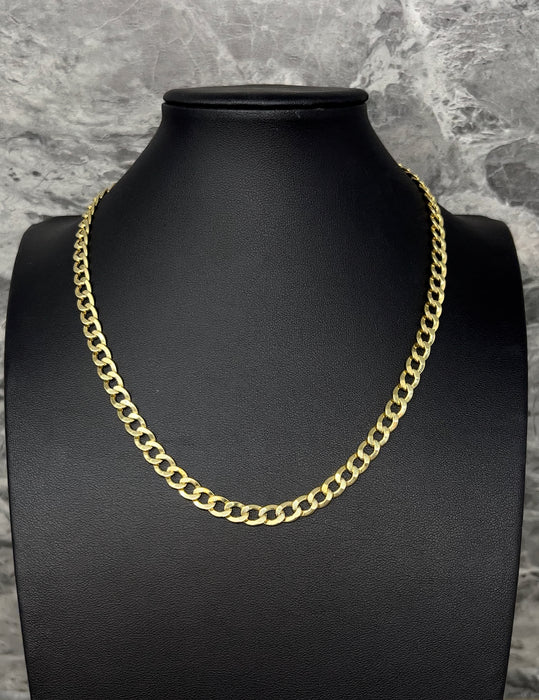 14k Gold Solid Curb Chain 6mm
