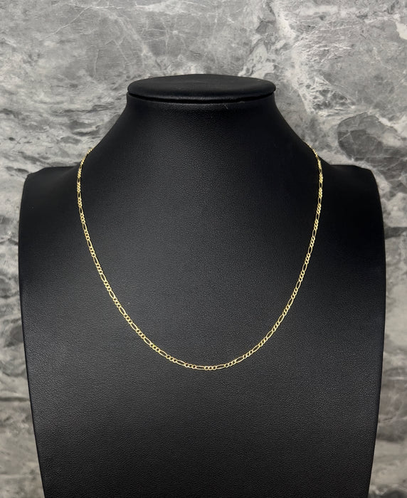 14k Gold Solid Figaro Chain 2mm