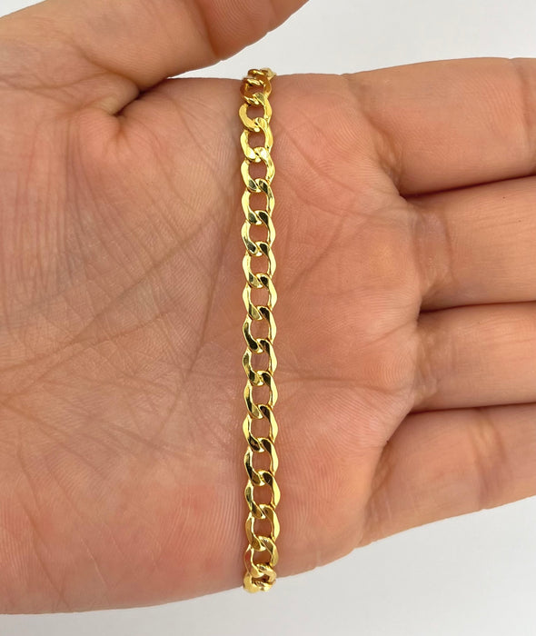 14k Gold 5mm Hollow Cuban Bracelet