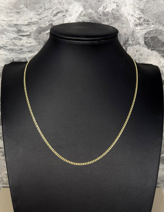 14k Gold Hollow Curb Chain 2mm