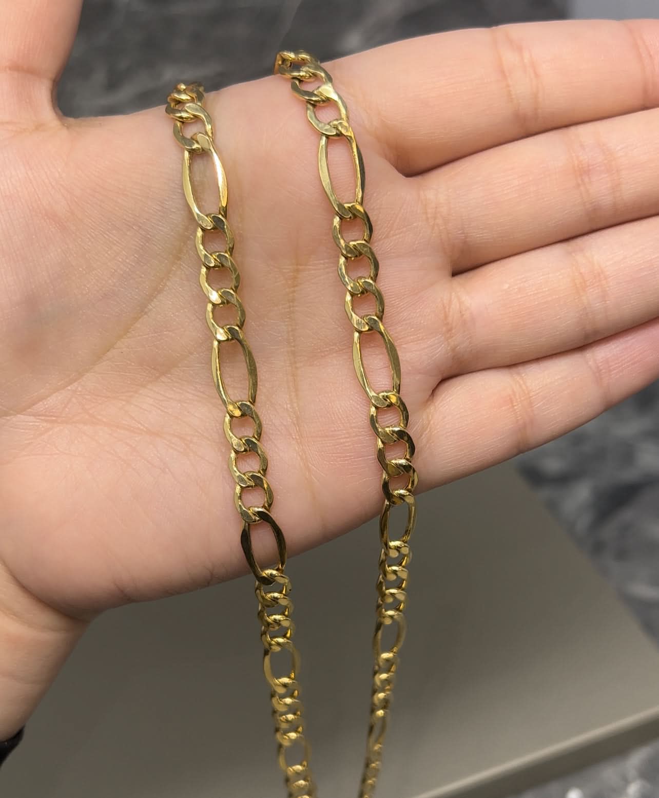 14k Gold Solid Figaro Chain 6mm