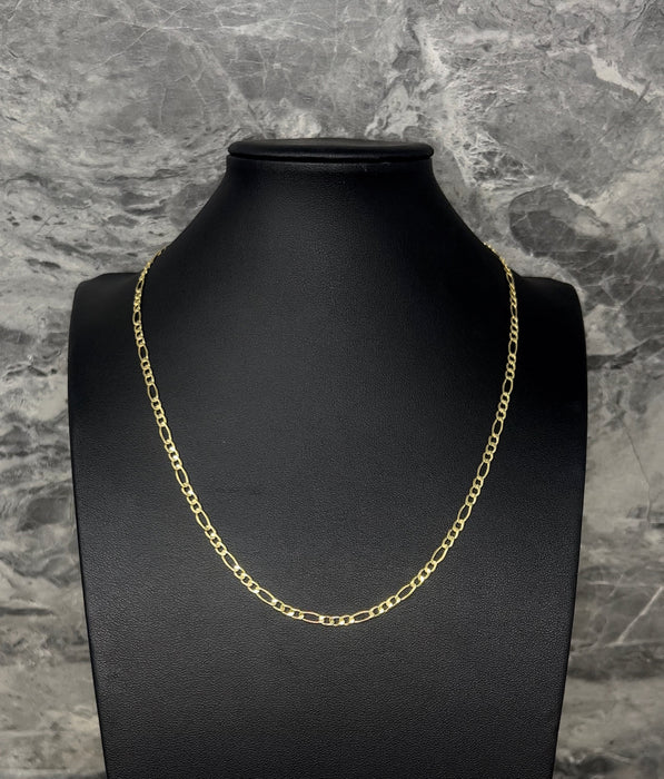 14k Gold Hollow Figaro Chain 3mm