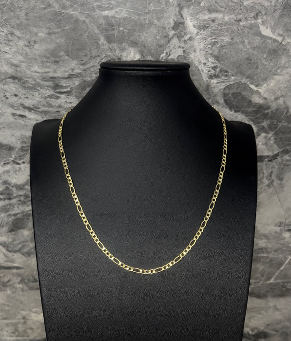14k Gold Solid Figaro Chain 3mm