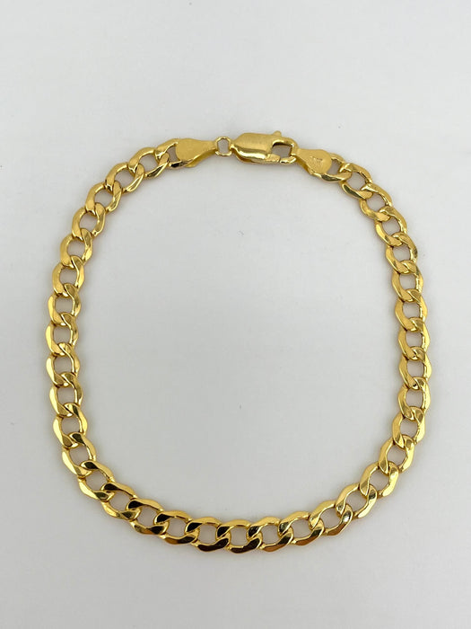 14k Gold 5mm Hollow Cuban Bracelet