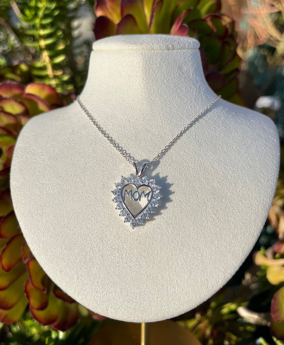 925 Silver Mom Heart Necklace
