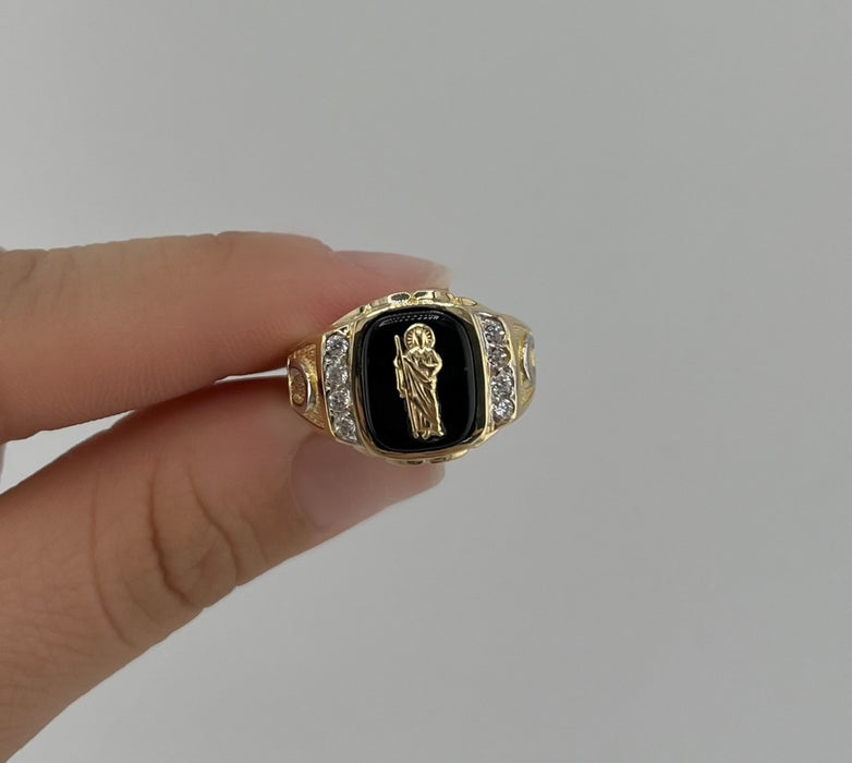 14k Gold San Judas Men’s Ring . R65-03