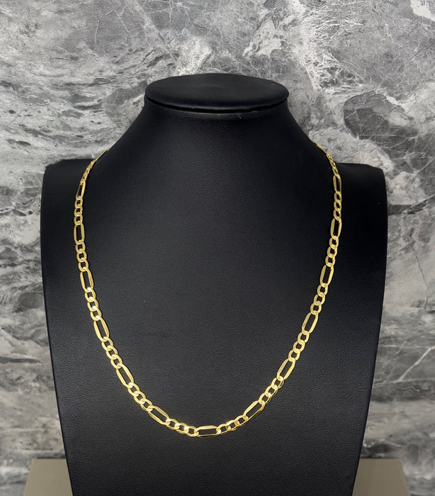 14k Gold Solid Figaro Chain 5mm