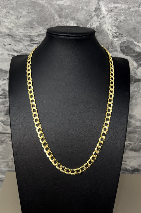 14k Gold Solid Curb Chain 7mm