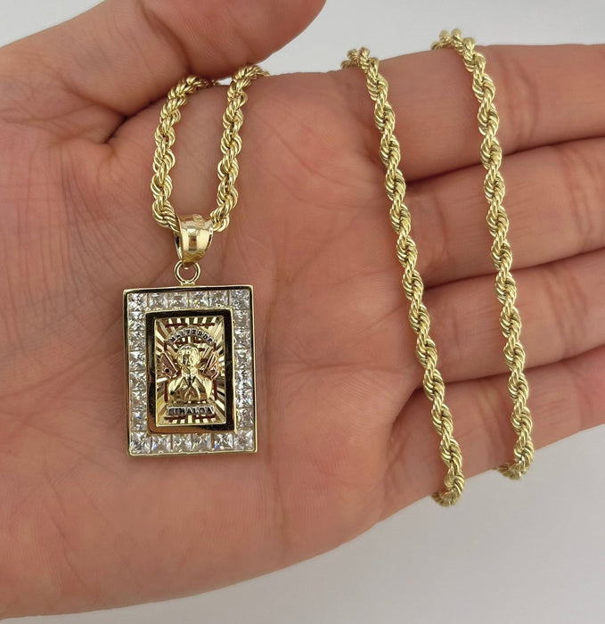 14k Gold Small Malverde Chain Set P49-04