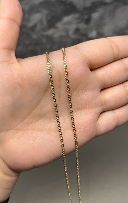14k Gold Solid Curb Chain 2mm