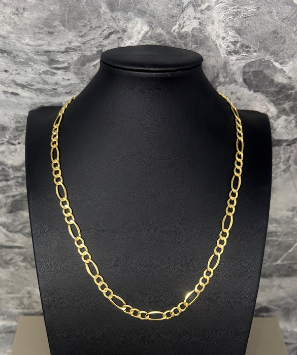 14k Gold Solid Figaro Chain 6mm