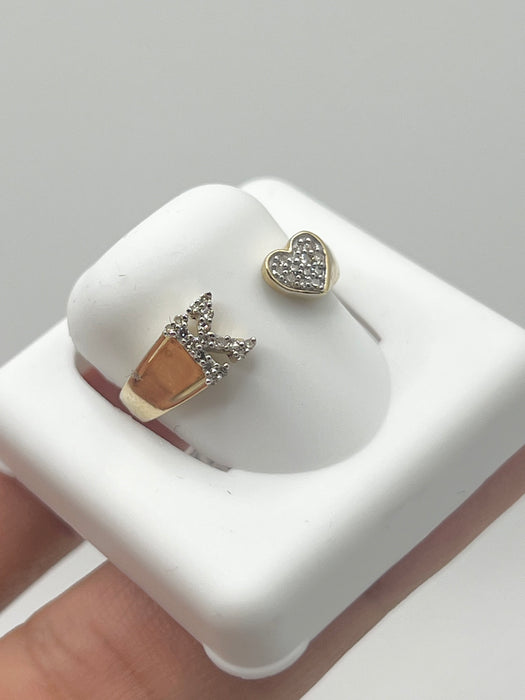 10k Gold Diamond initial Heart Ring
