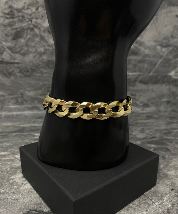 14k Gold Solid Cuban Men’s Bracelet (CH310)