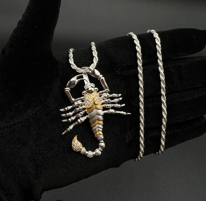 Silver .925 2 Tone Scorpion pendant or chain set!