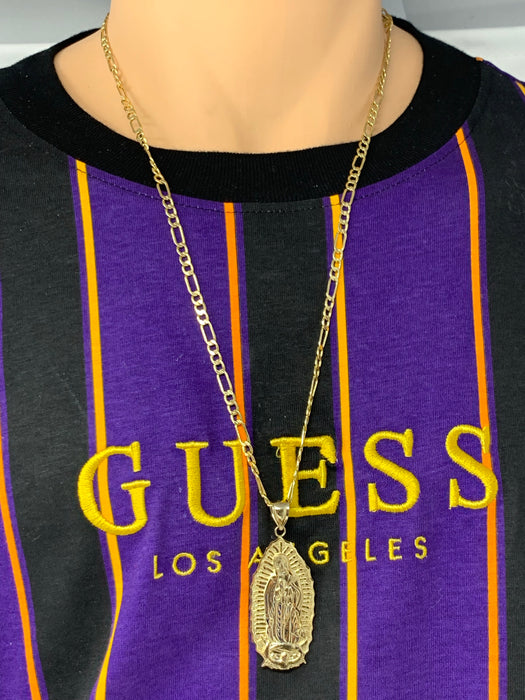 14k Gold Virgin Mary Medium  ( pendant or chain set )