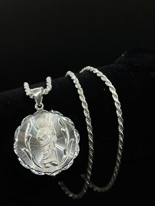 Silver .925 medium San Judas  pendant or chain set!