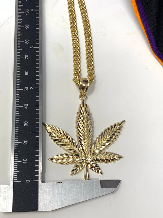 14k Gold Big plant  plant ( pendant or chain set )