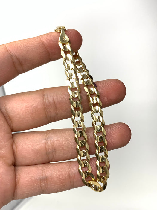 14k Gold Solid Cuban Men’s Bracelet 6.9mm 8.5 inch