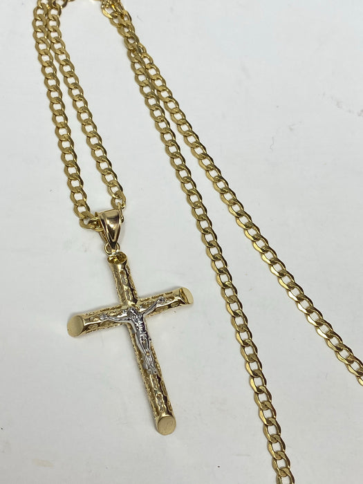 14k Gold Cross with Jesus (P13-04)