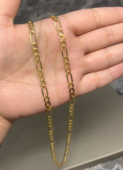 14k Gold Hollow Figaro Chain 4mm