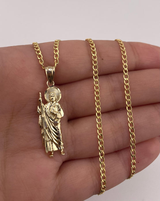 14k Gold San Judas Chain Set CBP#33