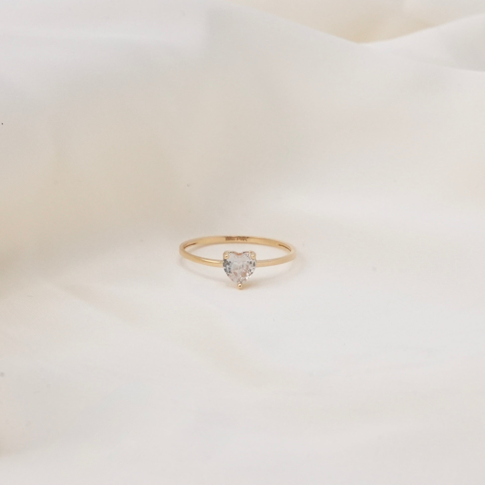 14k Gold Heart Earrings & Ring Set