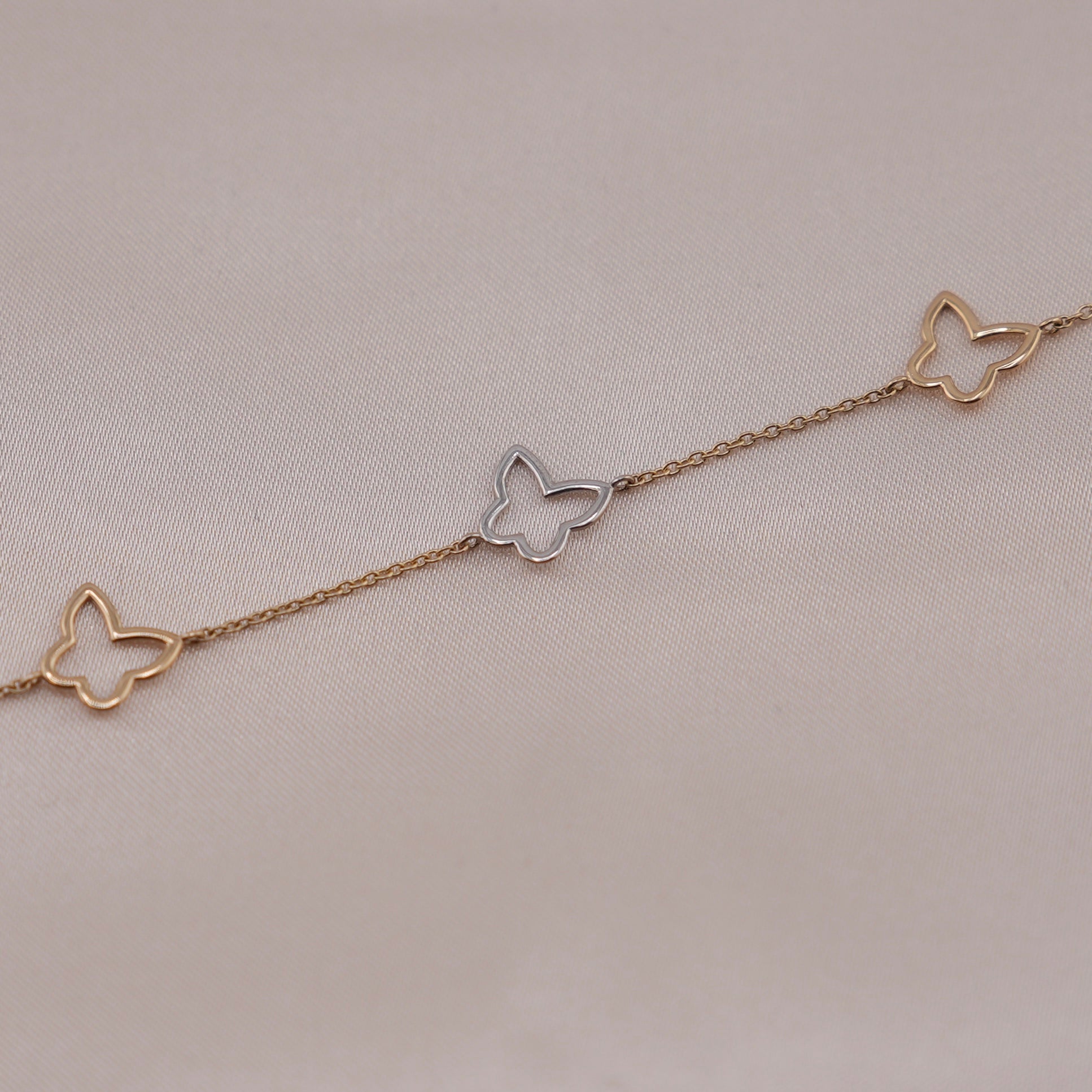 14k Gold Butterfly Bracelet