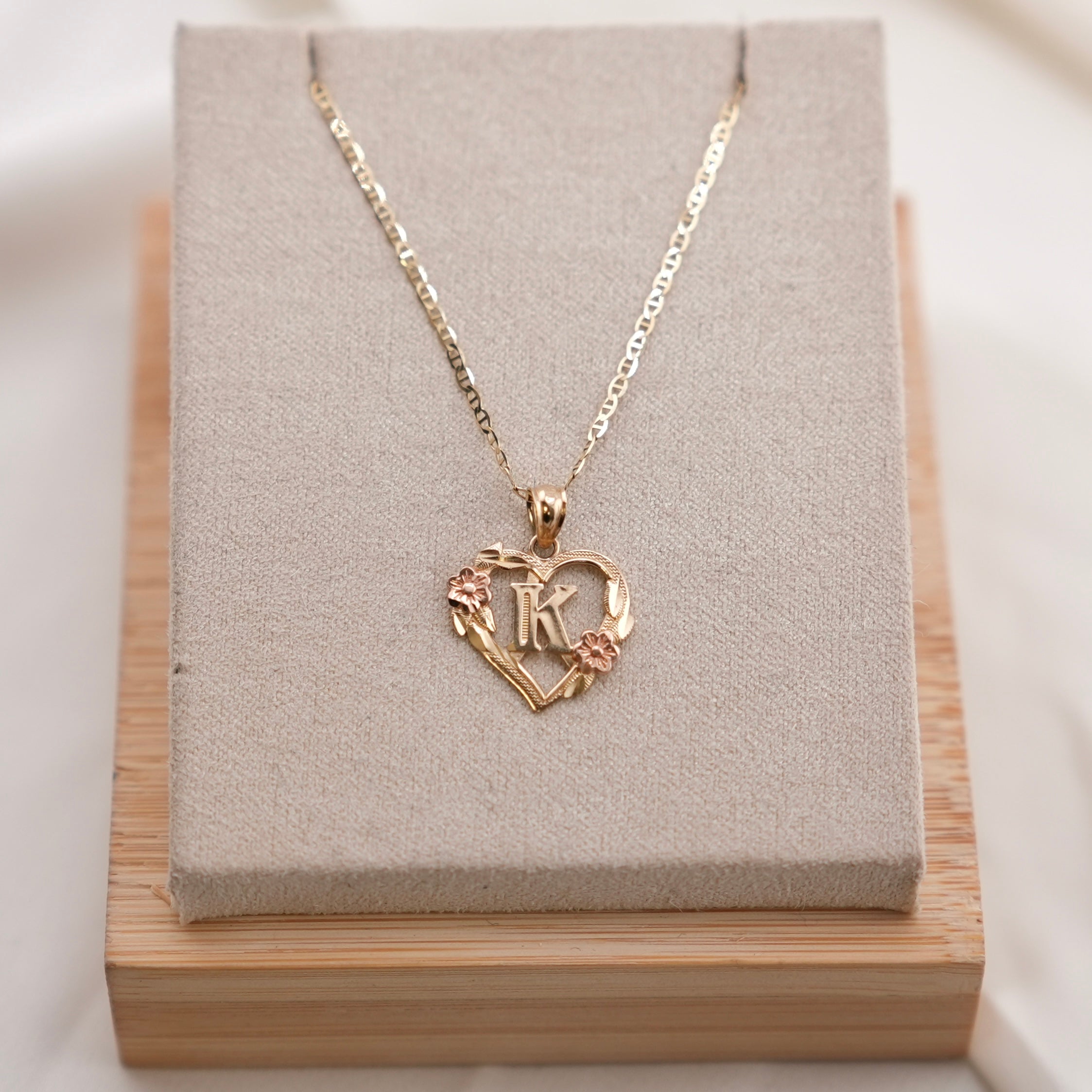 14k Gold Initial Chain Set