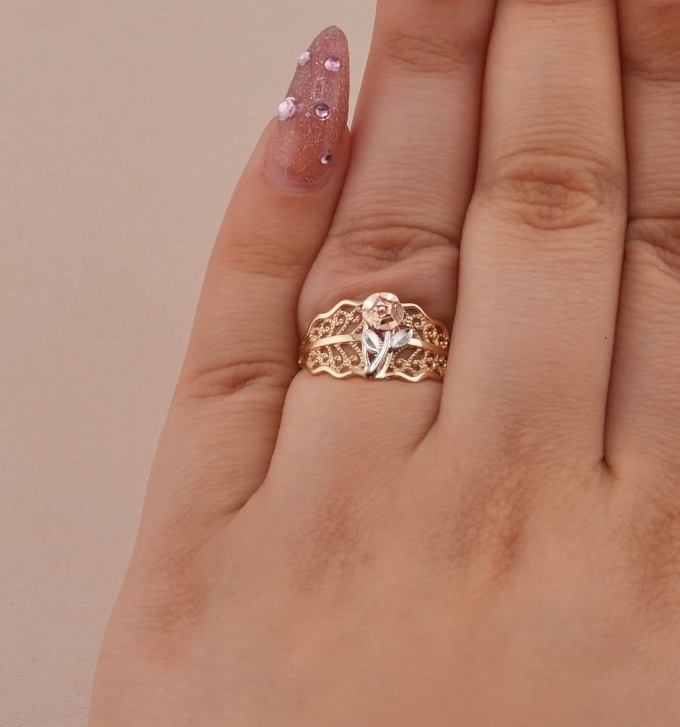 14K Gold Rose Women’s Ring