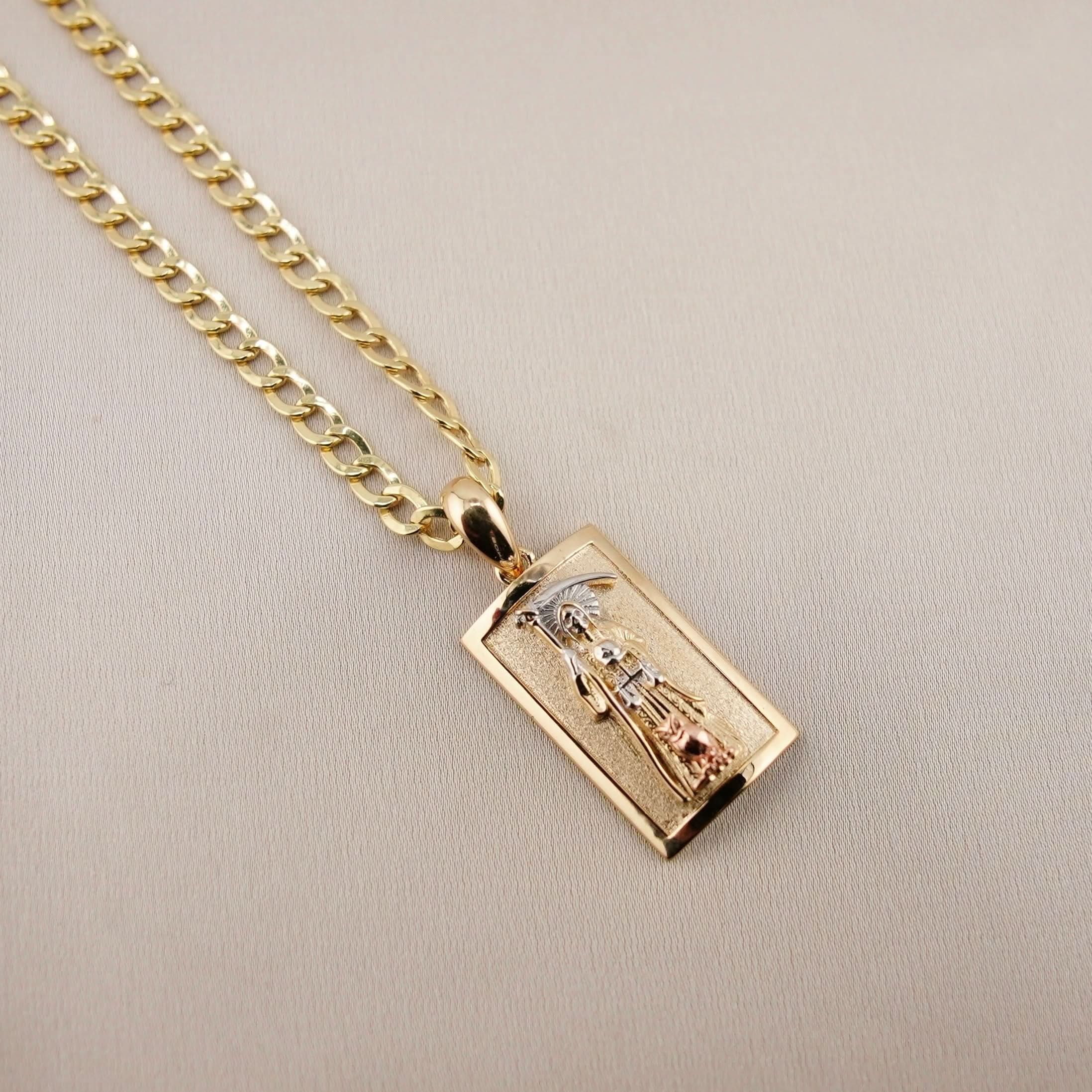 14k Gold Santa Muerte Chain Set