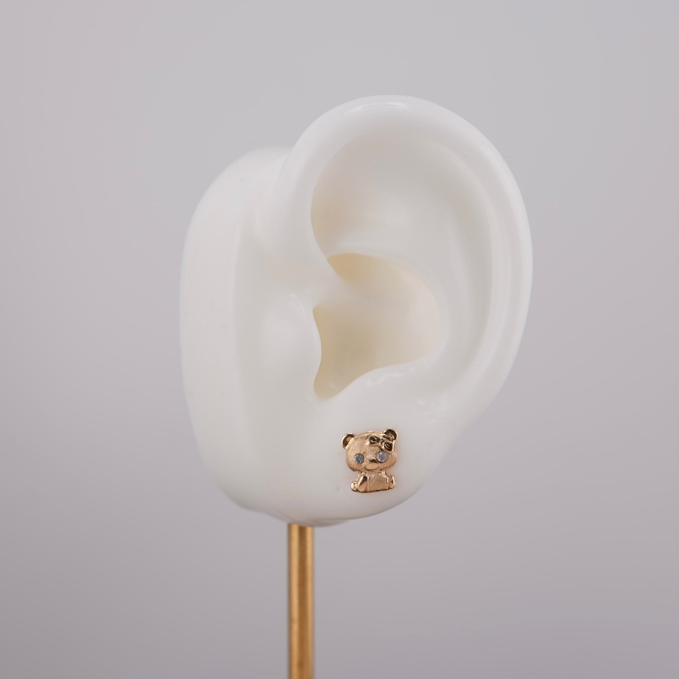 14k Gold Teddy Bear Earrings