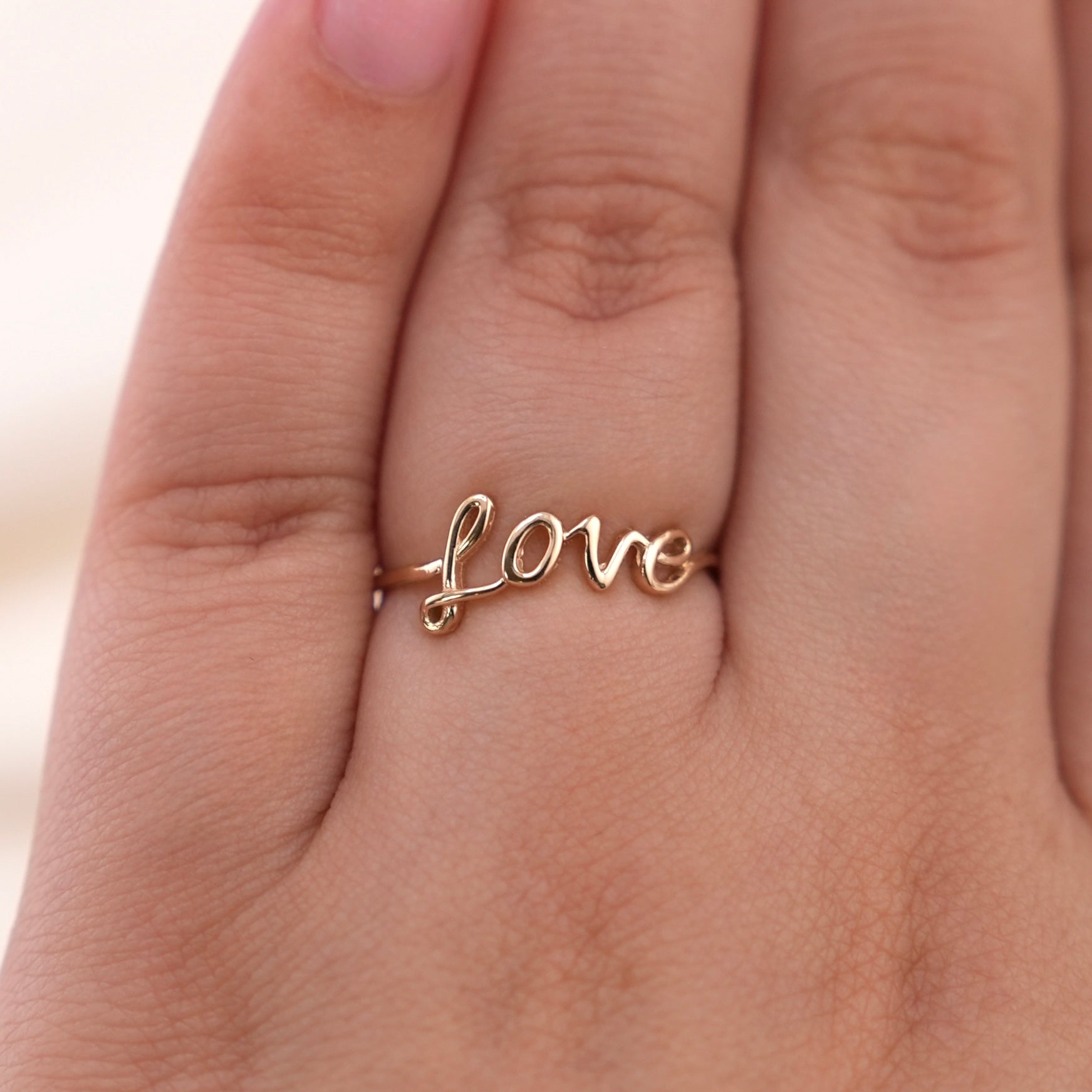14k Gold Love & Heart Ring