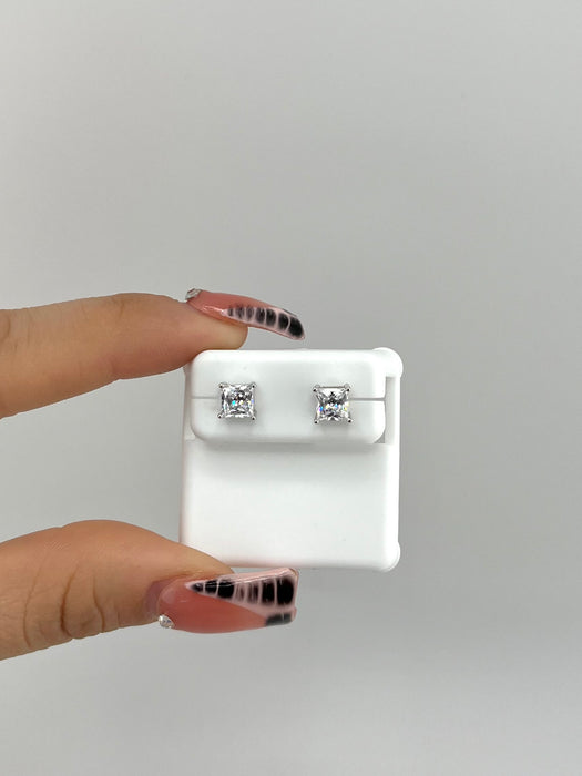 Silver 925 Earrings square 5mm