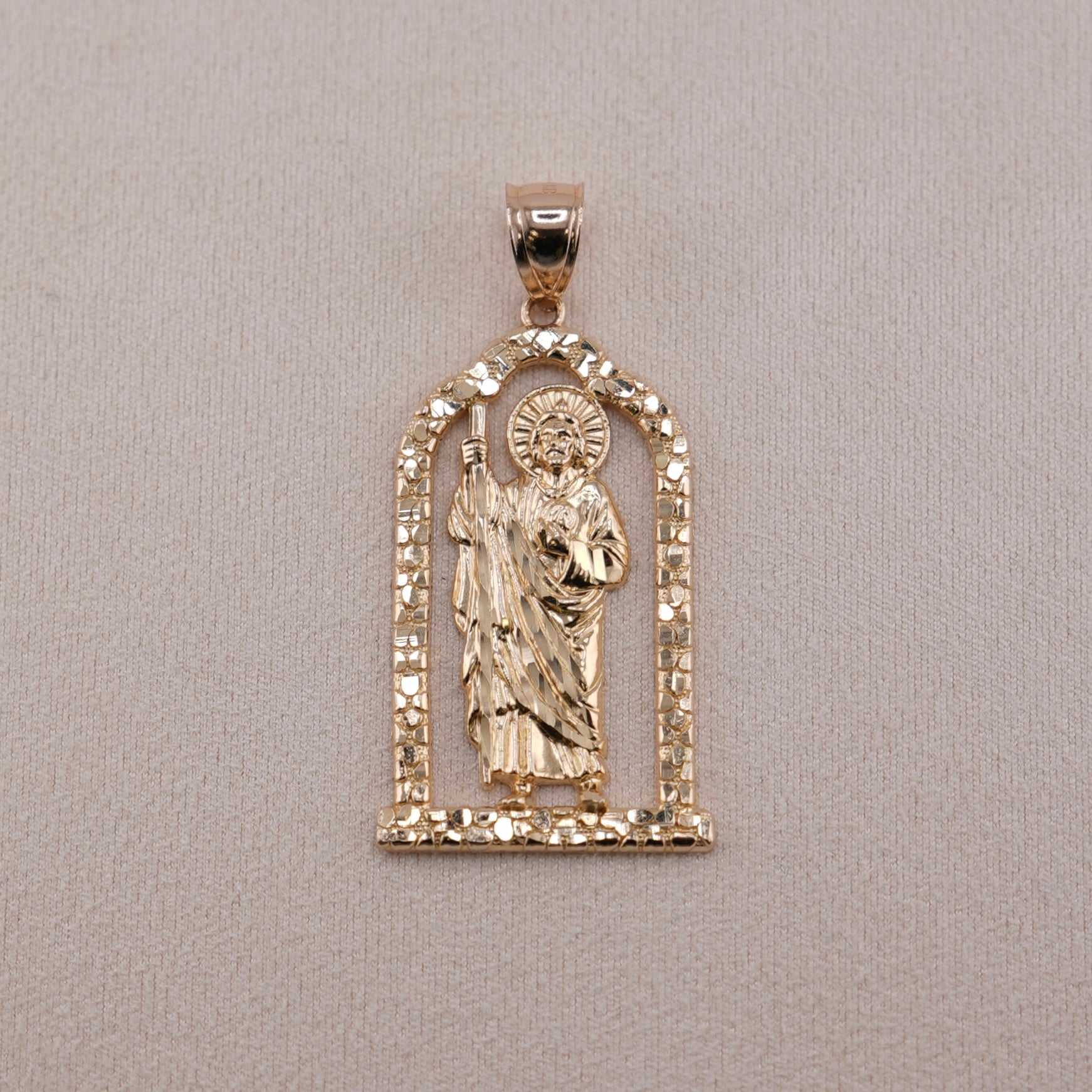 14k Gold Large San Judas Pendant