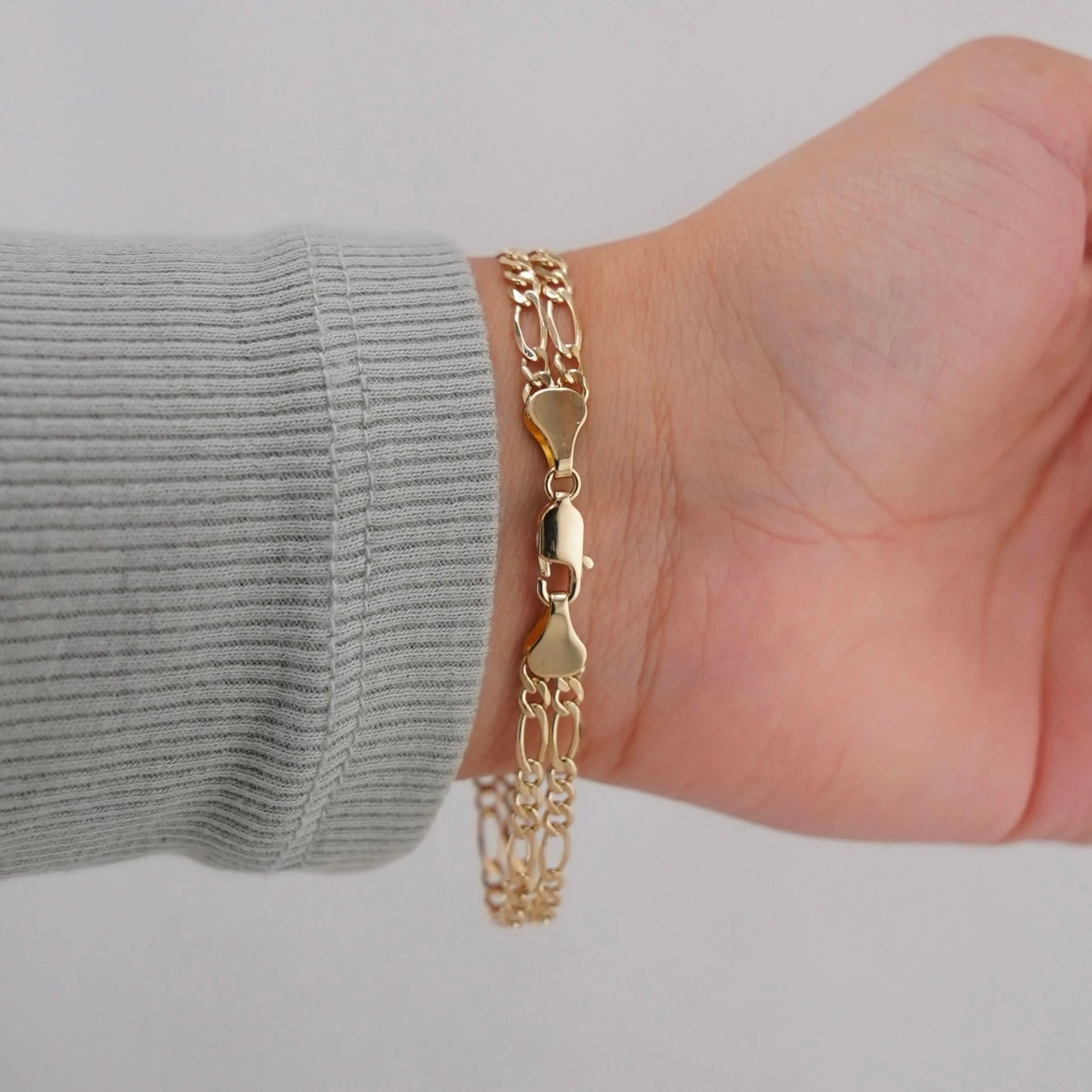 14k Gold Kid’s Custom Figaro ID Bracelet