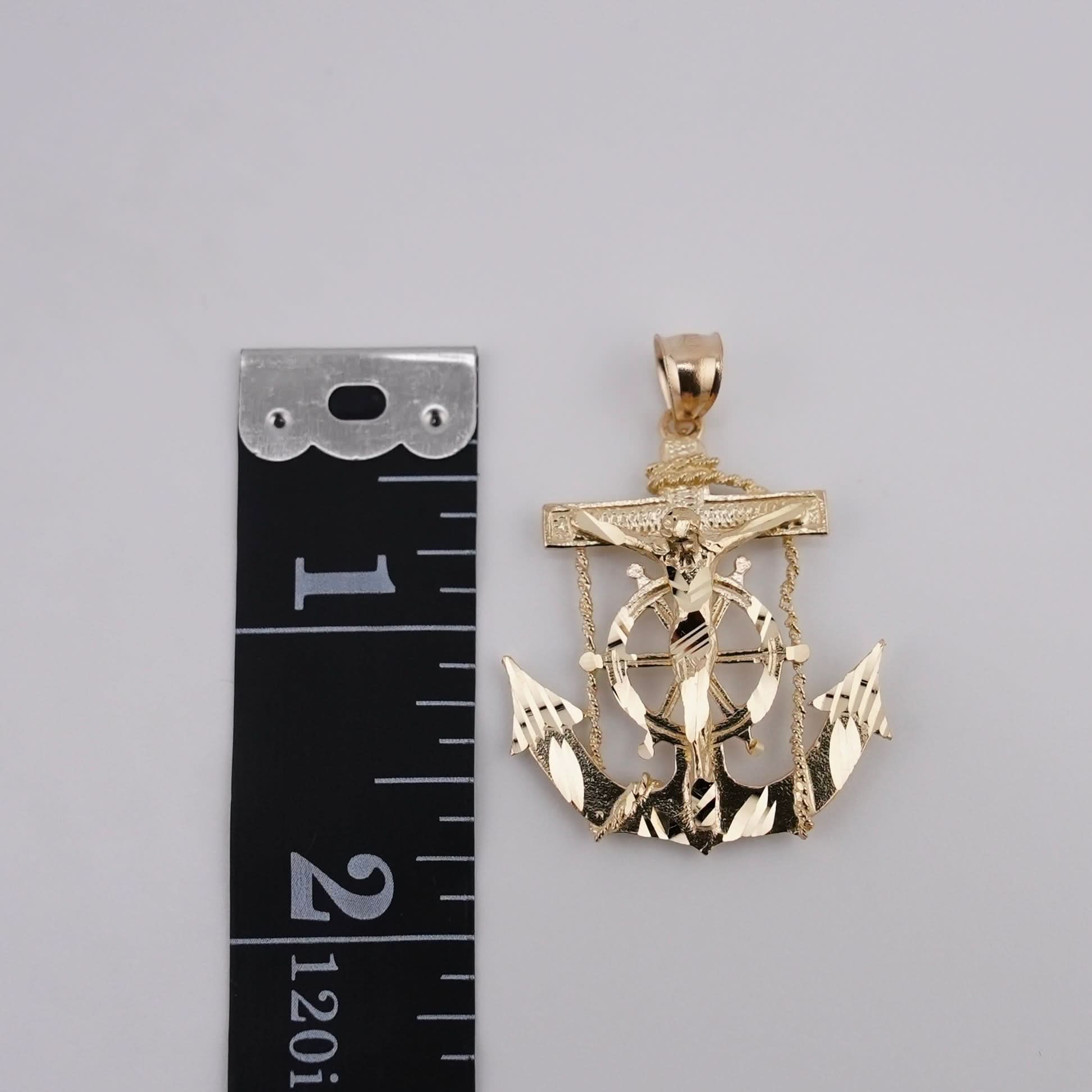 14k Gold Small Anchor Pendant