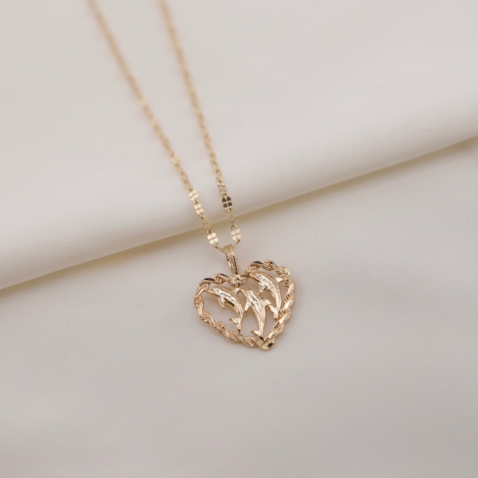 14k Gold Dolphin Chain Set