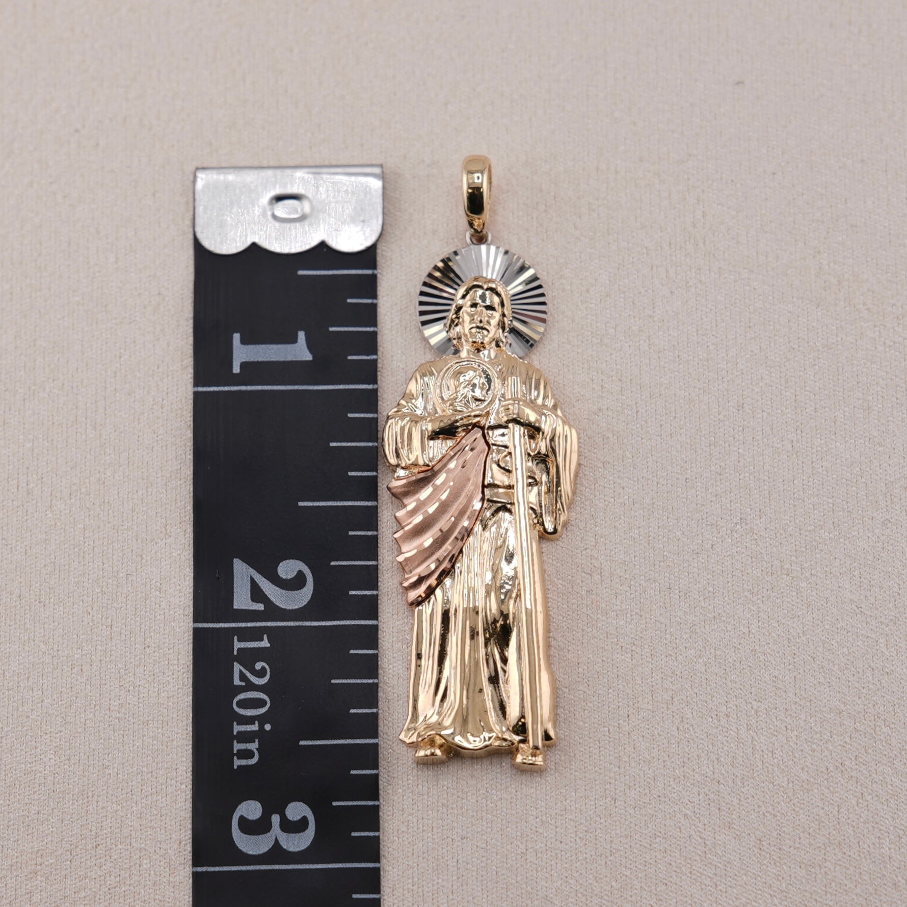14k Gold Large San Judas Pendant
