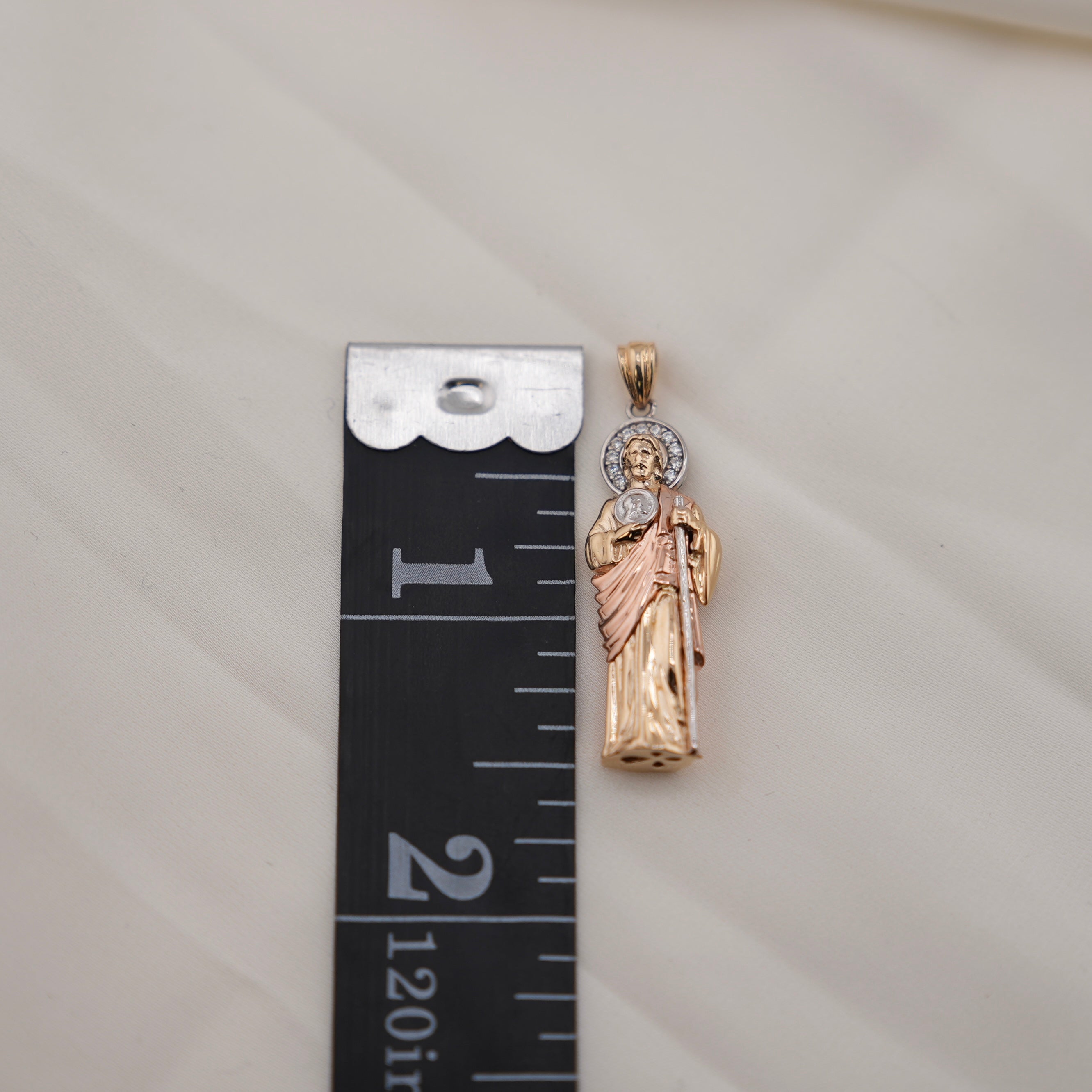 14k Gold 3D San Judas Chain Set
