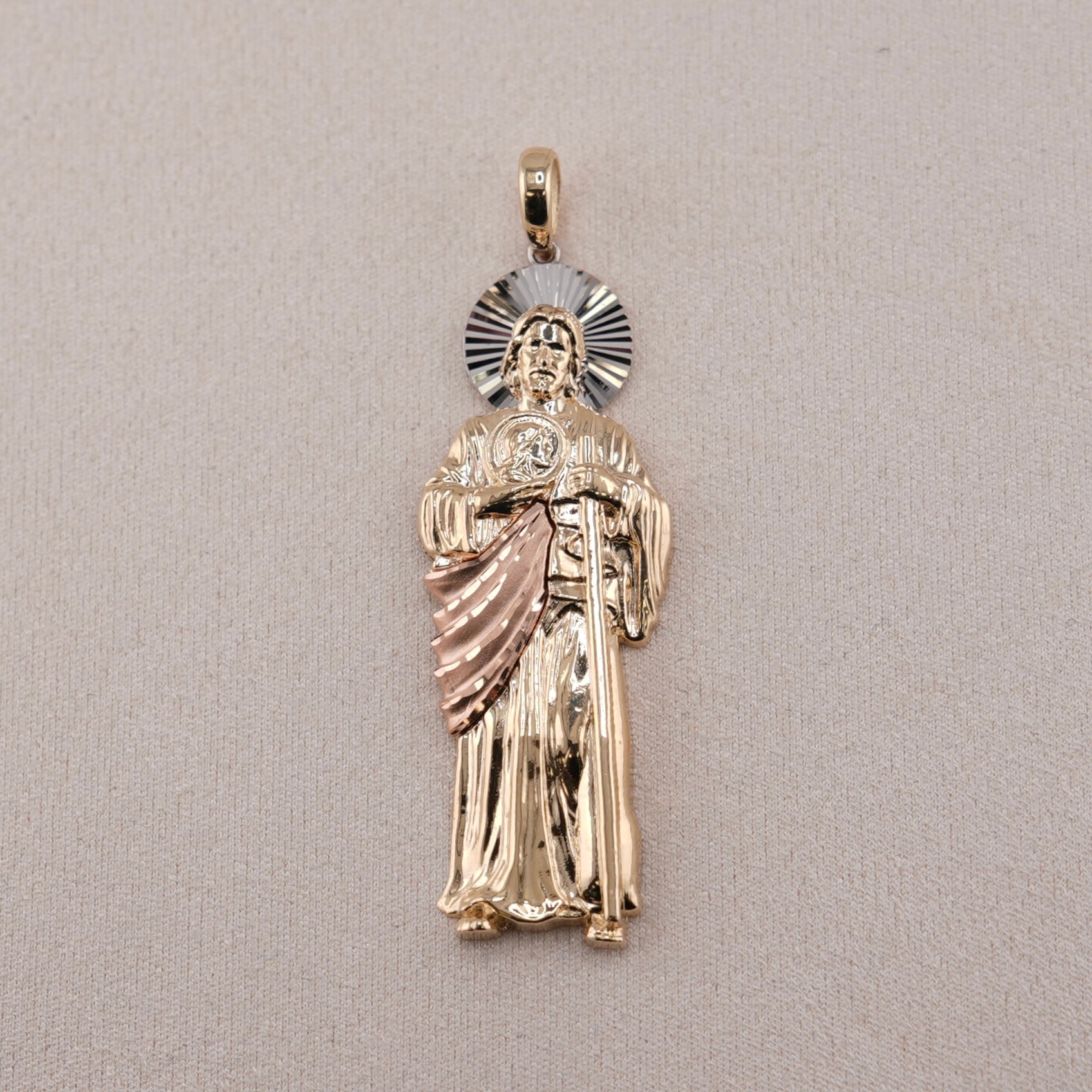 14k Gold Large San Judas Pendant