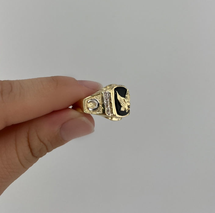 14k Gold Eagle Men’s Ring . R65-08