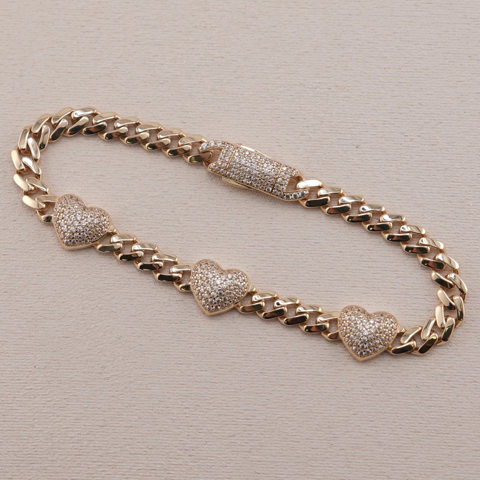 14k Gold Heart Bracelet