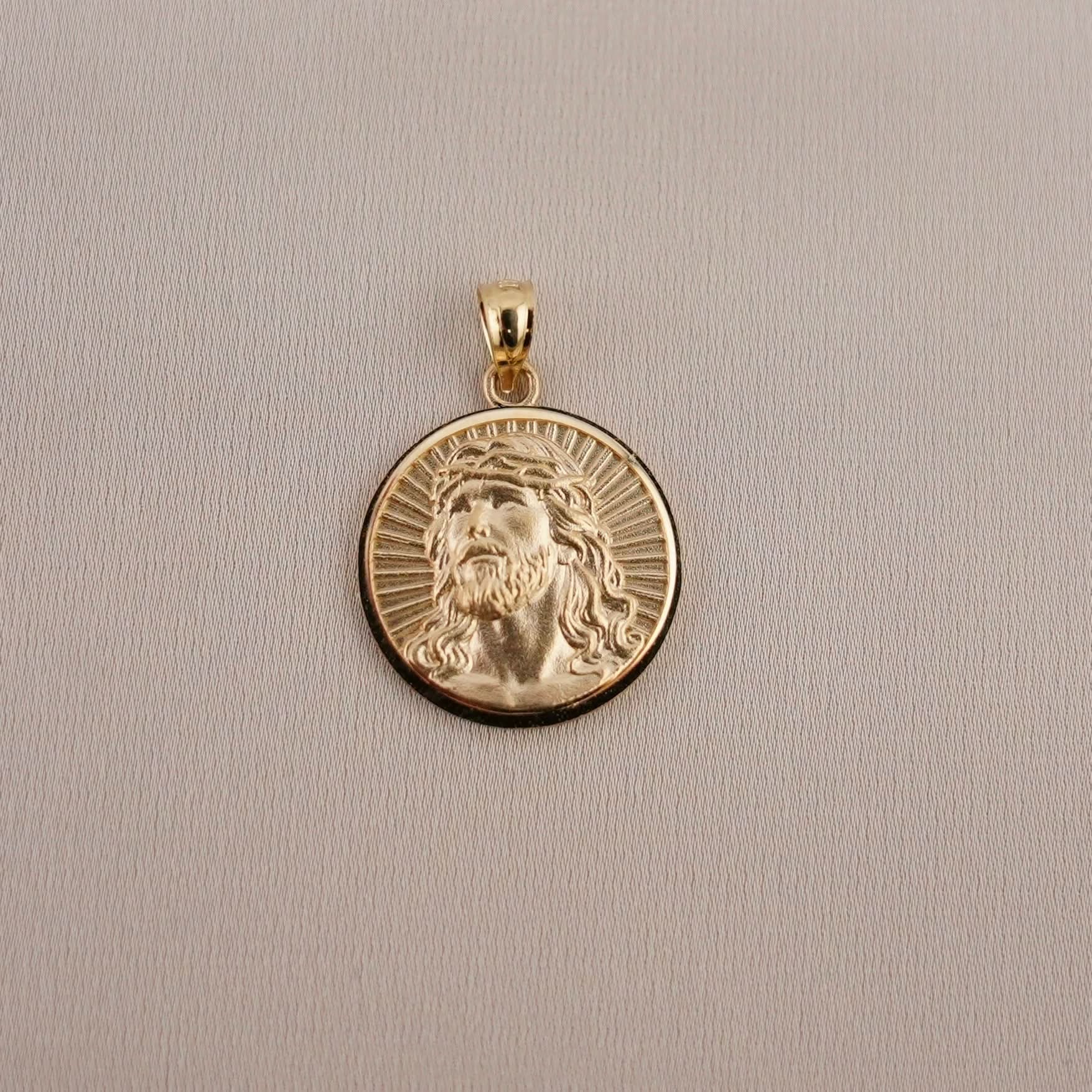 14k Gold Jesus Pendant