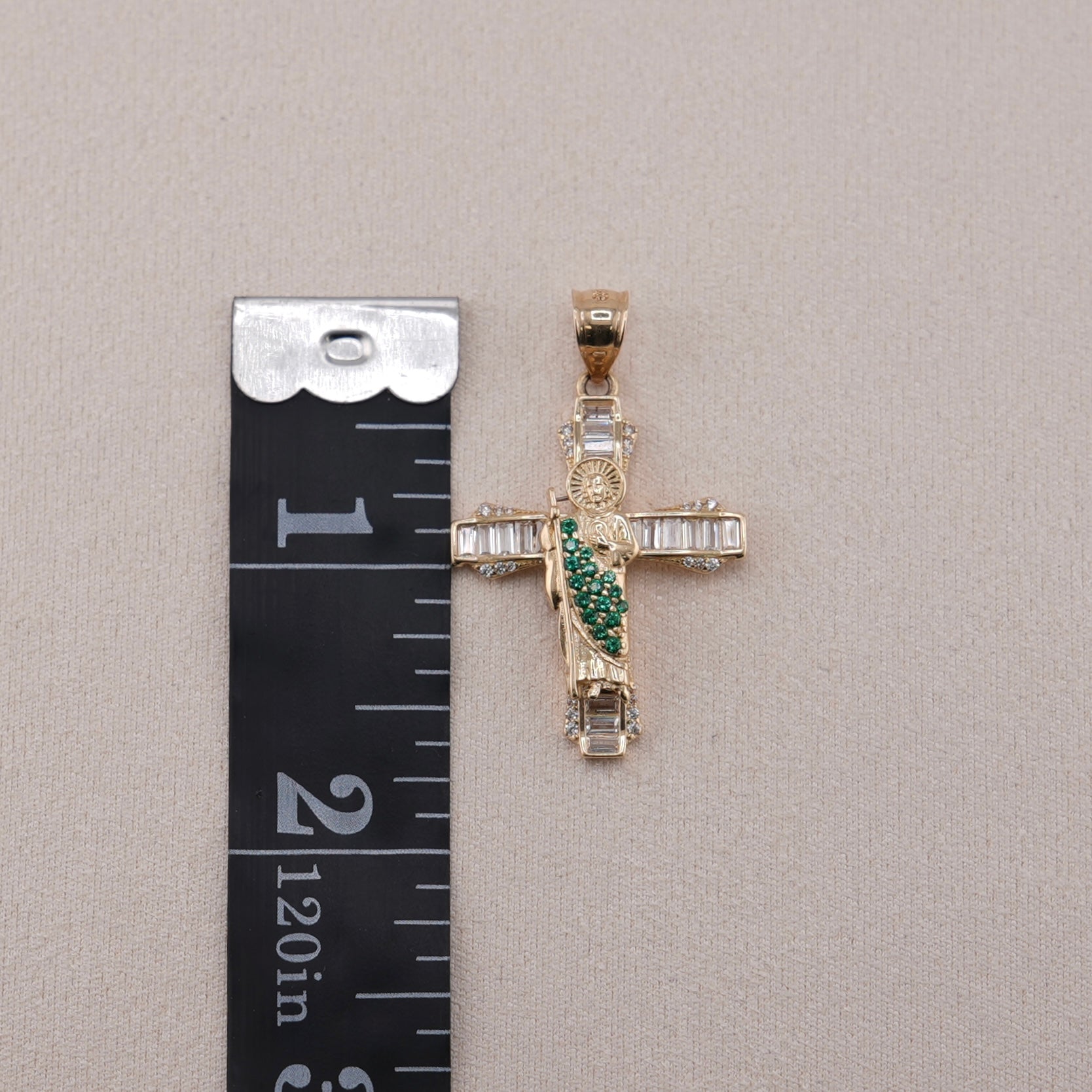 14k Gold San Judas Cross Pendant