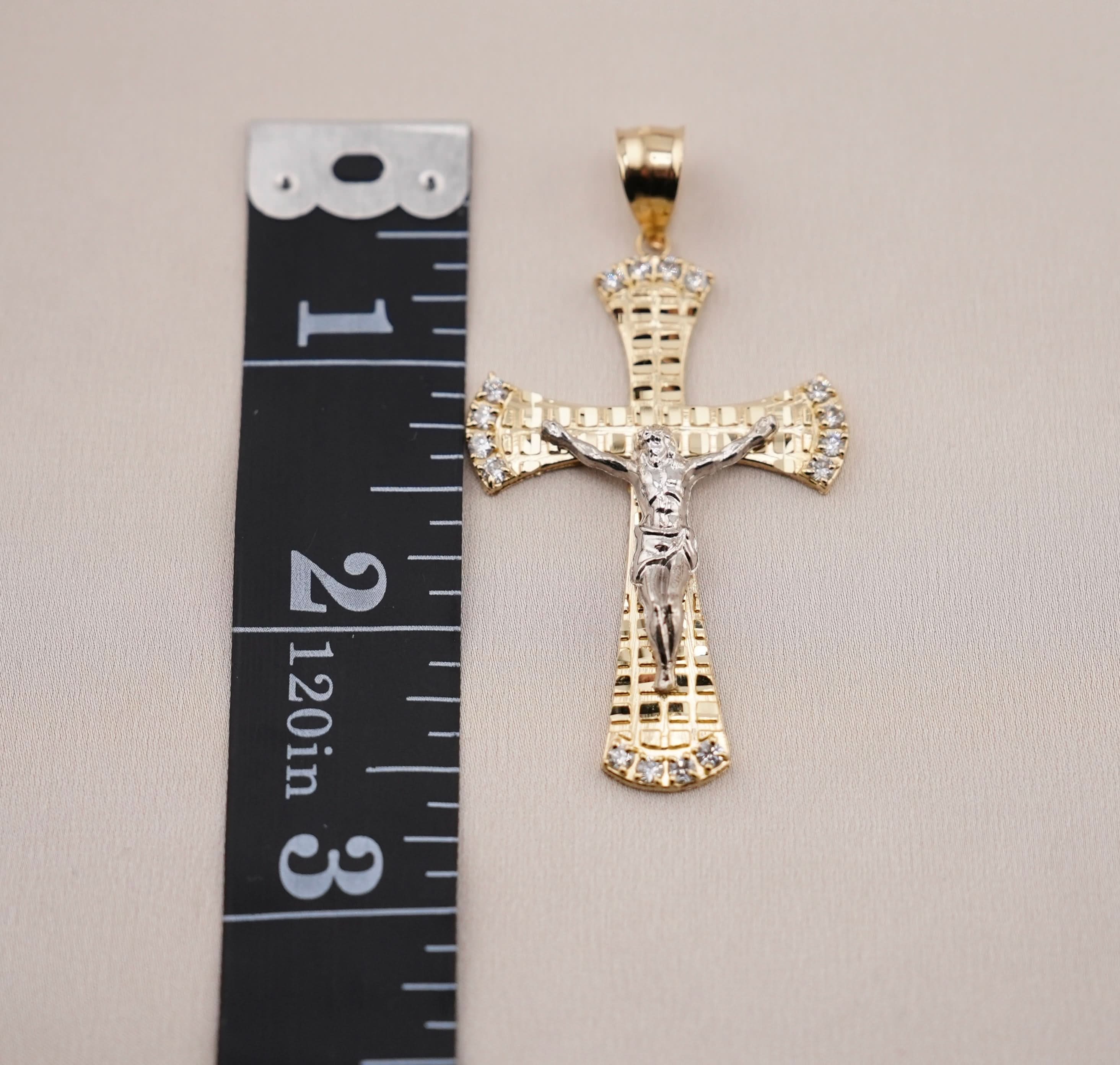 14k Gold Cross Chain Set . 077