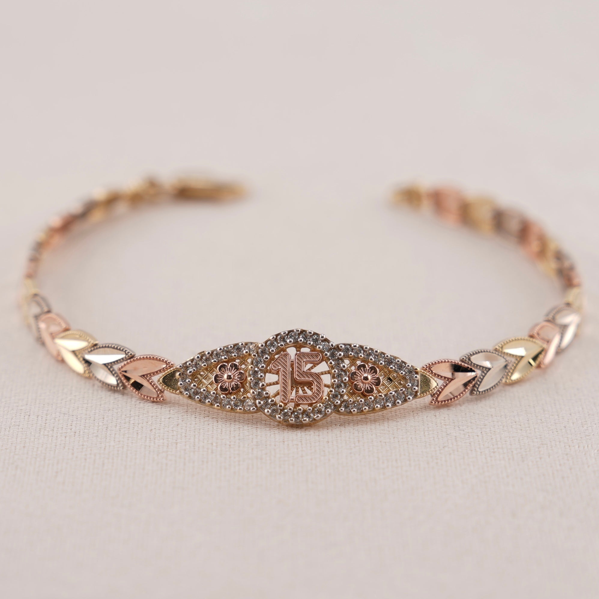 14k Gold Quinceañera Bracelet