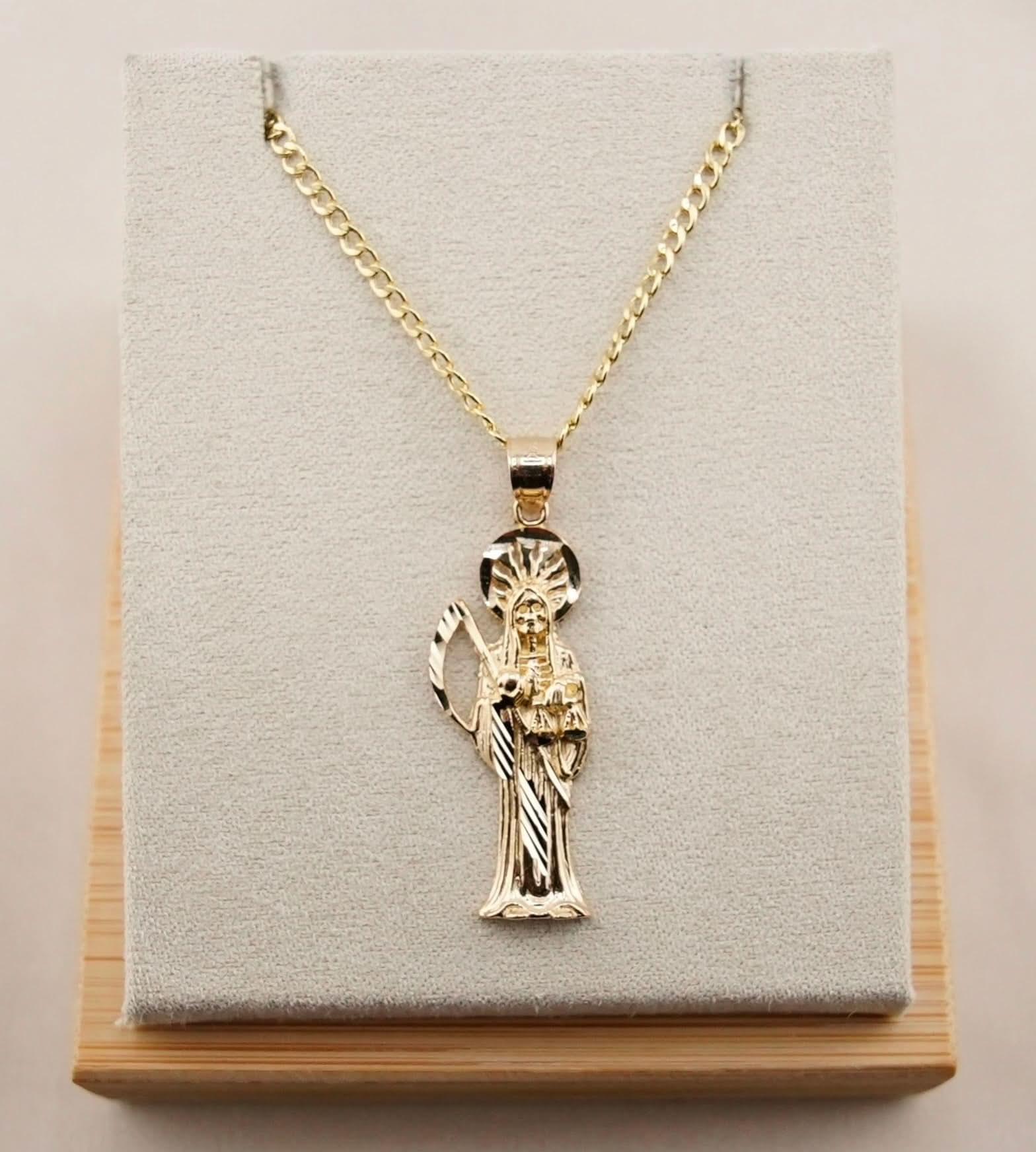 14k Gold Small Santa Muerte Chain Set