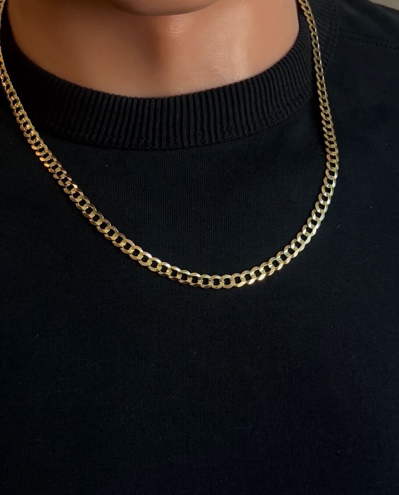 Ban Chain 14k Gold Solid Curb Chain 5.5mm . 029