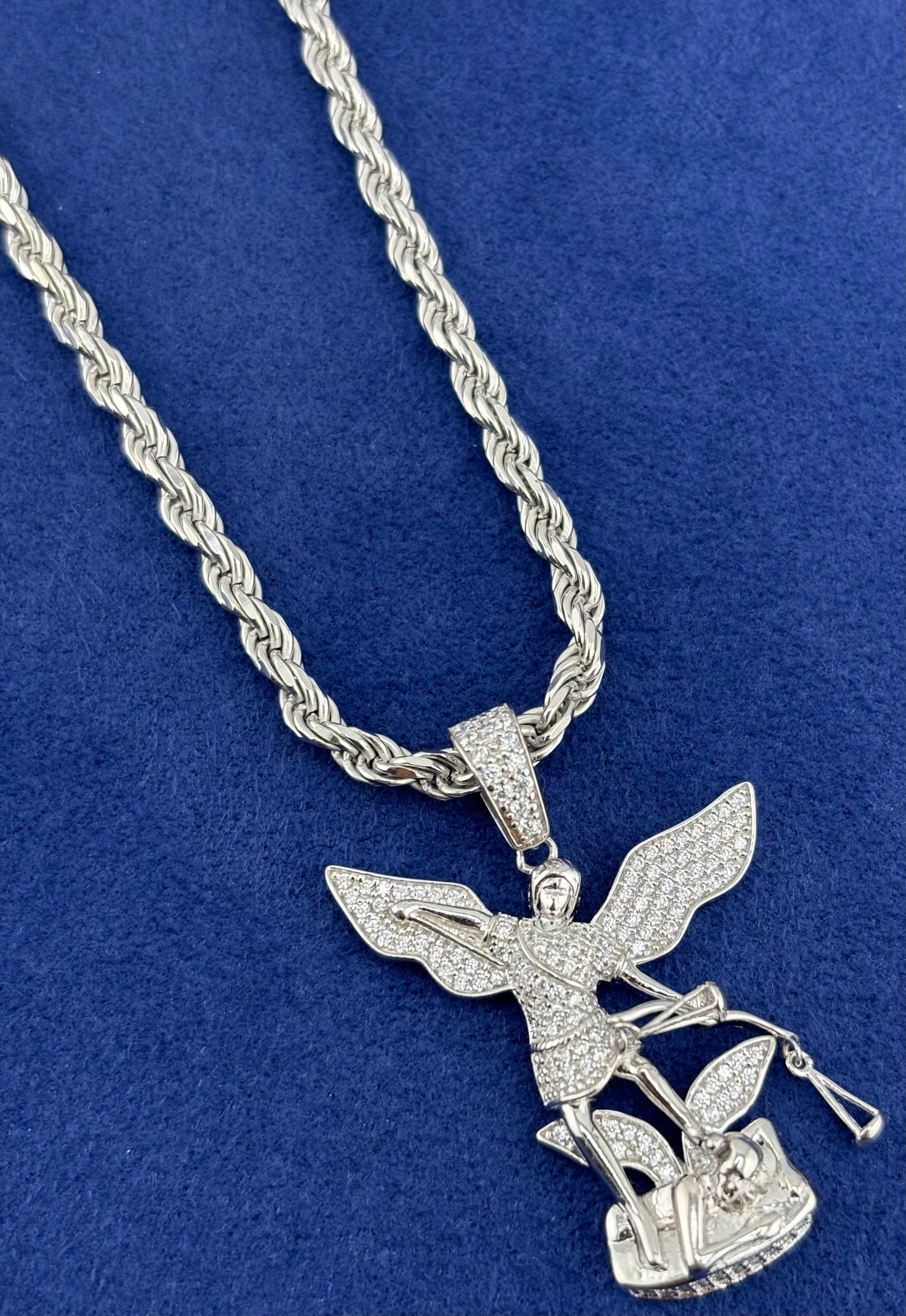 Silver 925 Saint Michael Chain Set